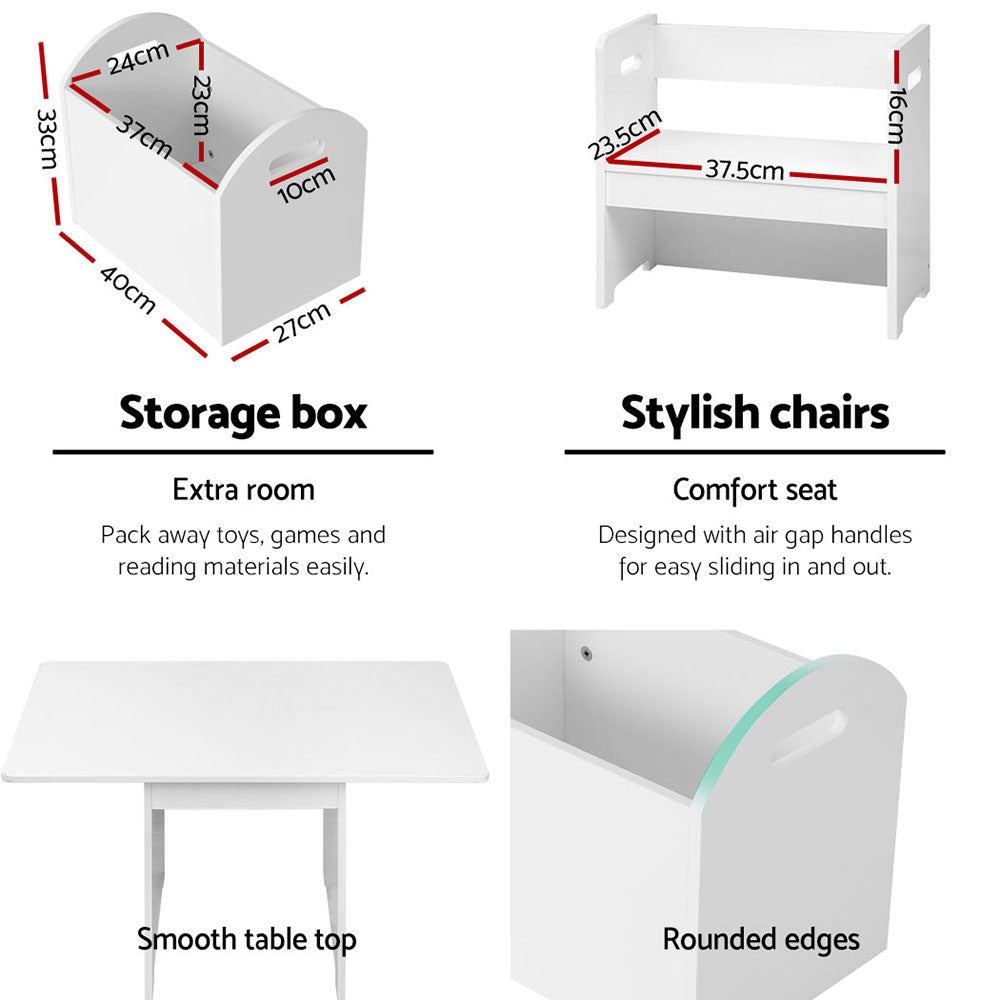 Keezi Kids Multi-function Table and Chair Hidden Storage Box Toy Activity Desk-6