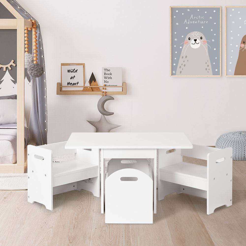 Keezi Kids Multi-function Table and Chair Hidden Storage Box Toy Activity Desk-7
