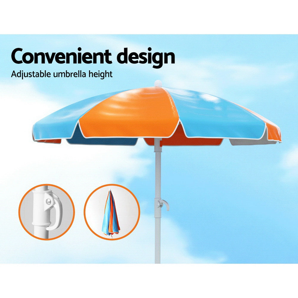Keezi Kids Outdoor Table and Chairs Picnic Bench Set Umbrella Water Sand Pit Box-5