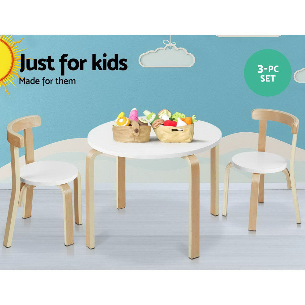 Keezi Nordic Kids Table Chair Set 3PC Desk Activity Study Play Children Modern-3