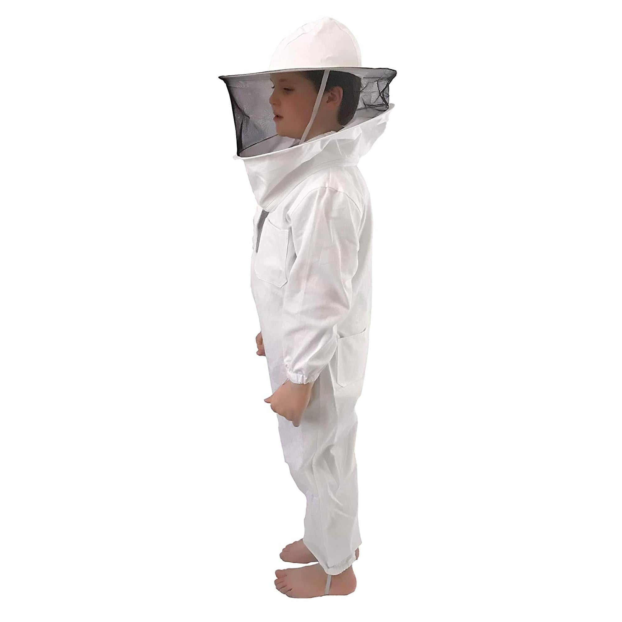 Kids Beekeeping Suit Children's Bee Keeping Outfit Veil Cotton Protective Overall-8