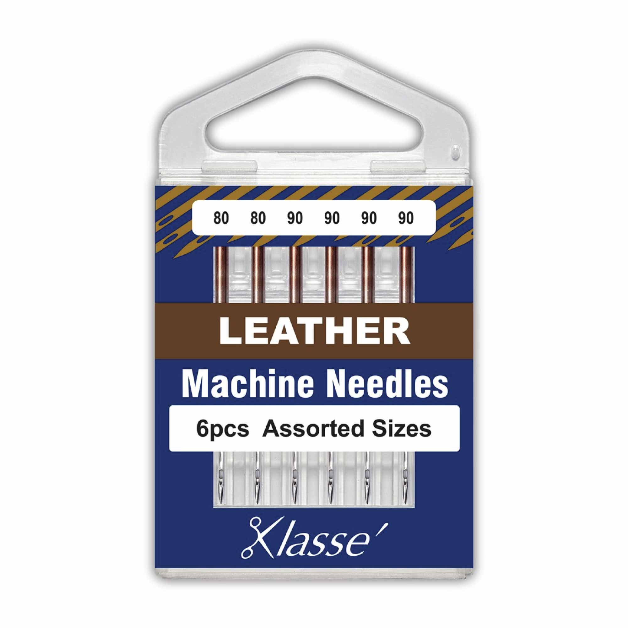 Klasse 80/90 Leather Sewing Machine Needles Assorted Sizes 6 Pack Chisel Point-0