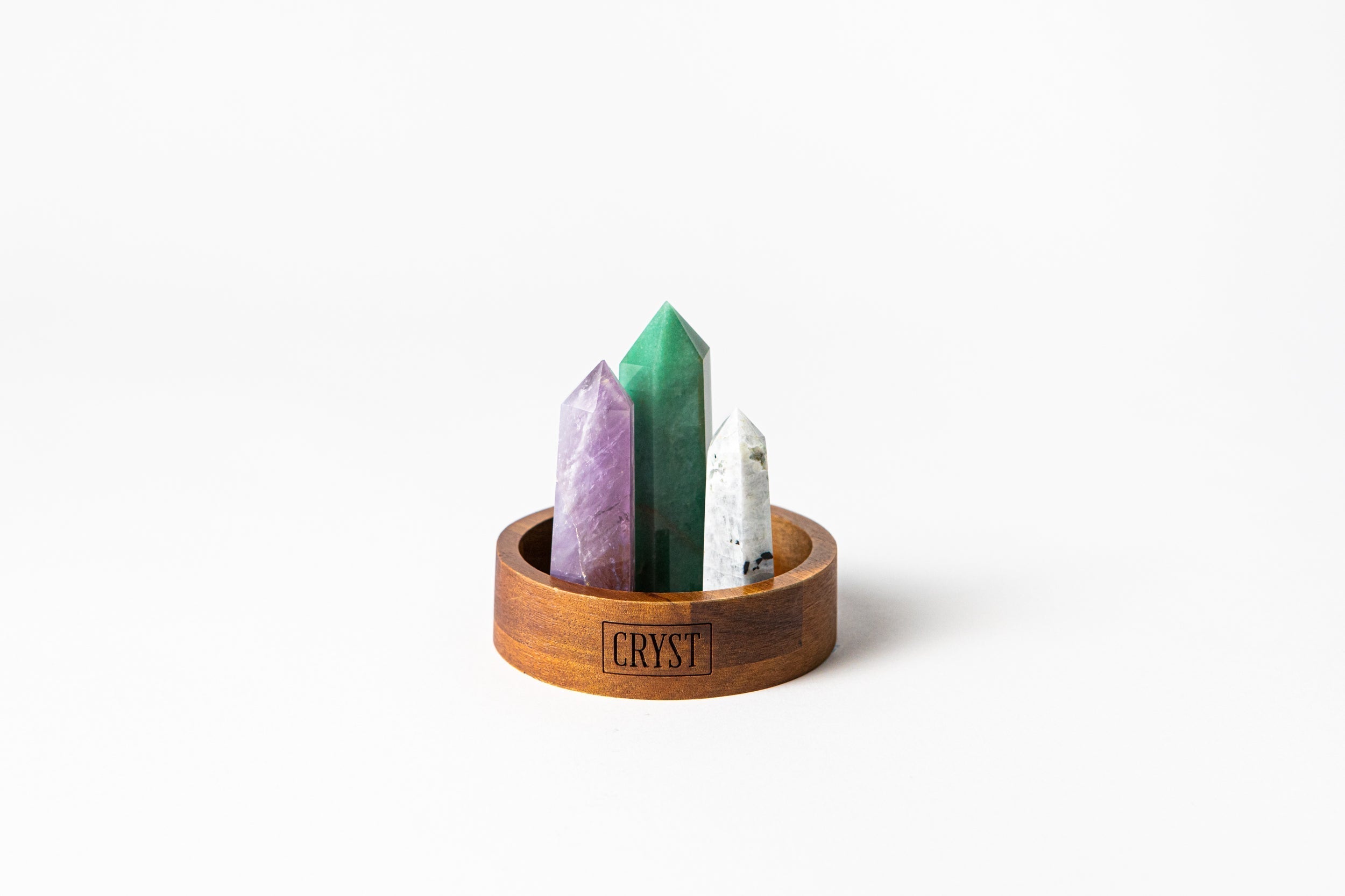 Libra Crystal Trio - Green Aventurine, Ametrine + Rainbow Moonstone-3