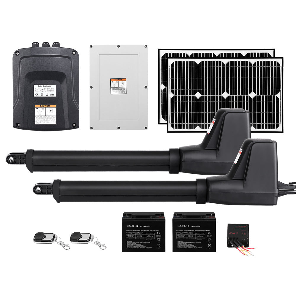 LockMaster Swing Gate Opener Auto 40W Solar Power Electric Remote Control 800KG-2