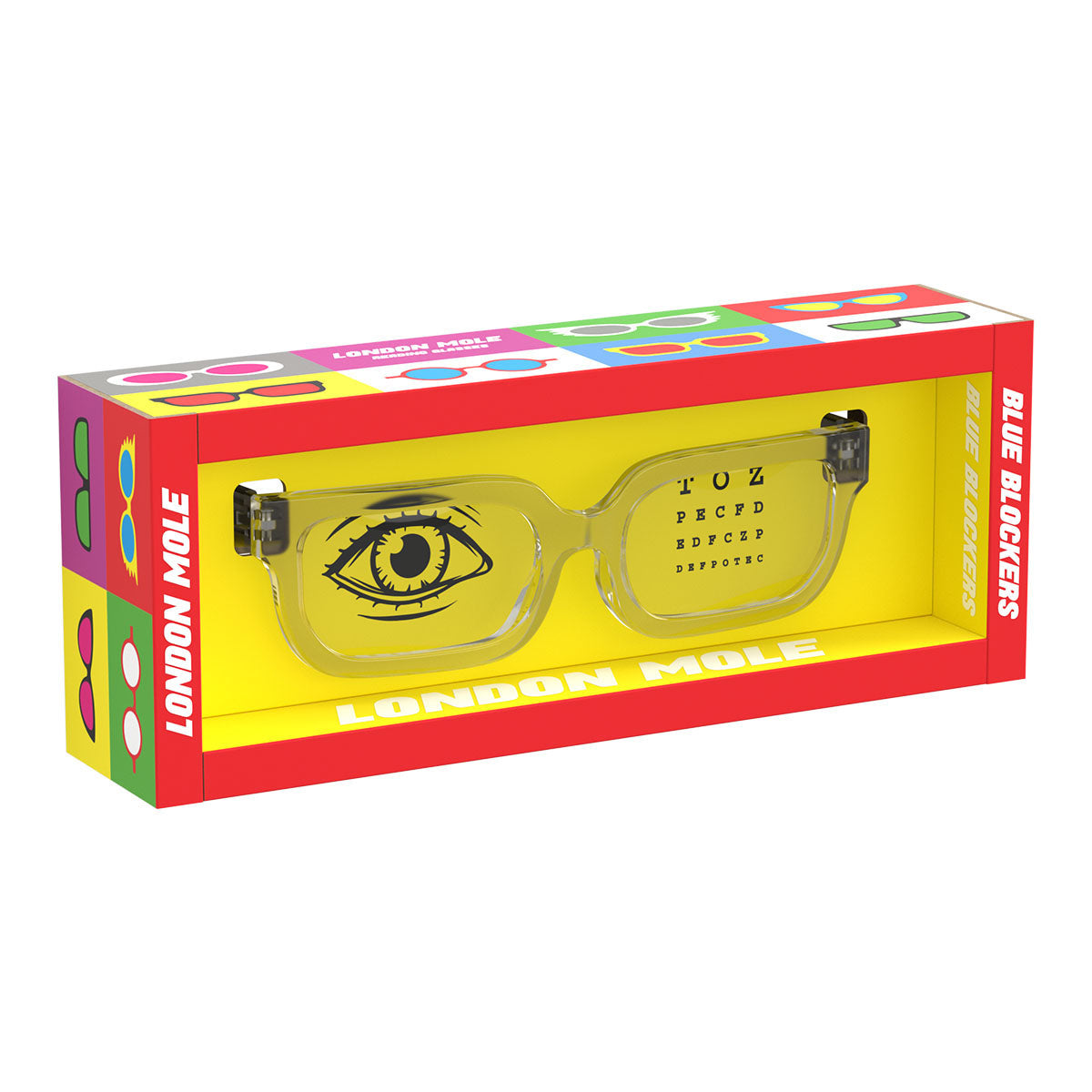 London Mole Icy Blue Blocker Glasses Transparent-5