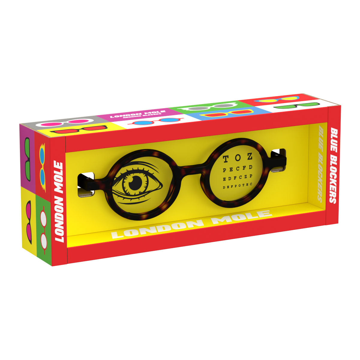 London Mole Moley Blue Blocker Glasses Matte Tortoise Shell-2