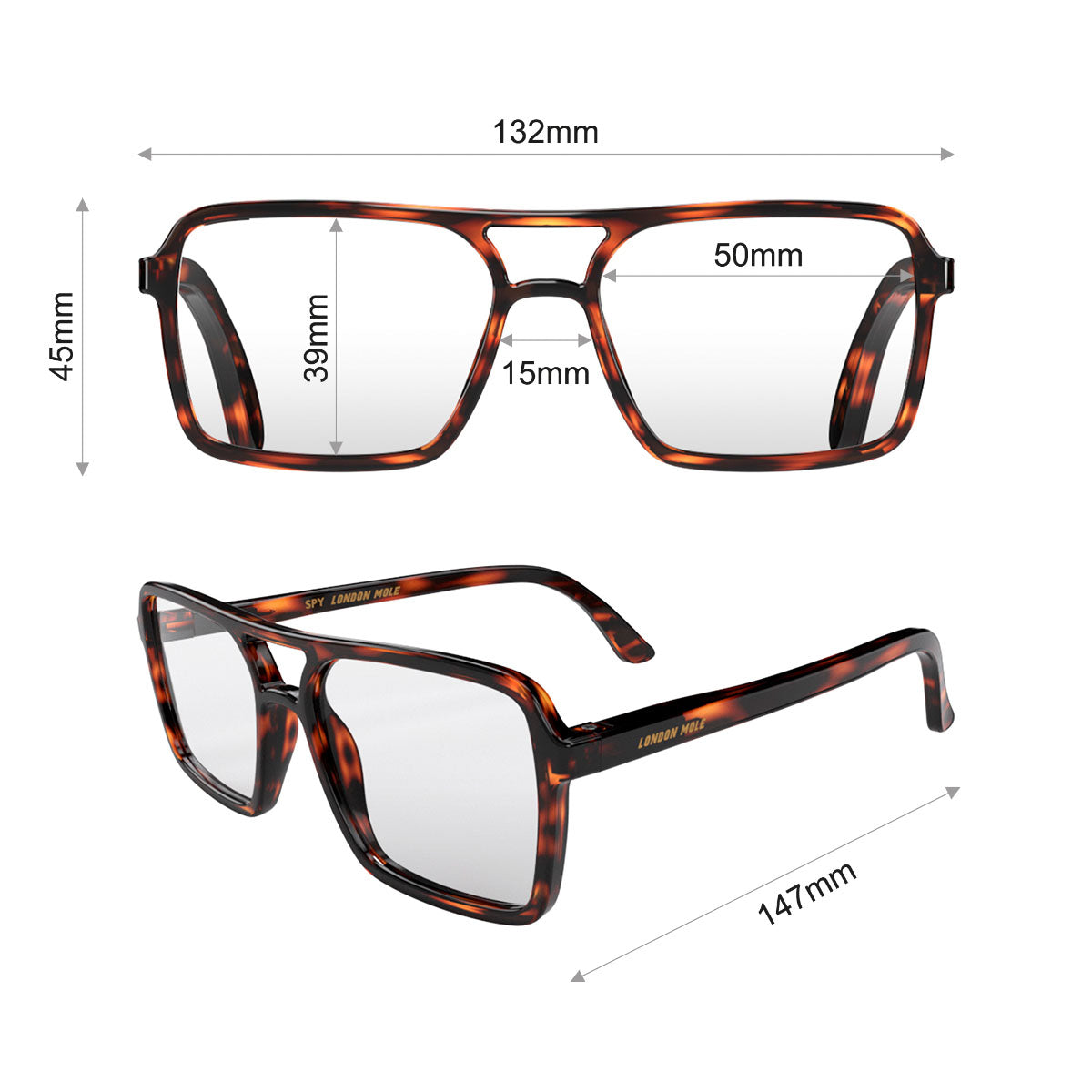 London Mole Spy Blue Blocker Glasses Tortoise Shell-4