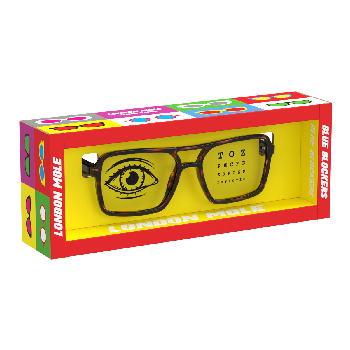 London Mole Spy Blue Blocker Glasses Tortoise Shell-5