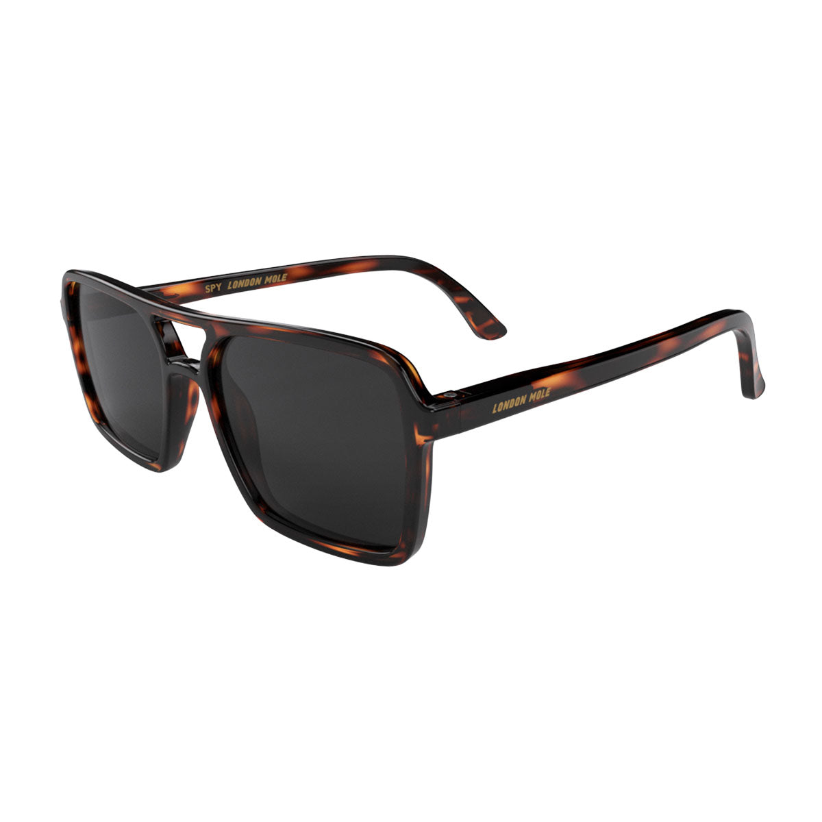London Mole Spy Sunglasses Gloss Tortoise Shell / Black-3