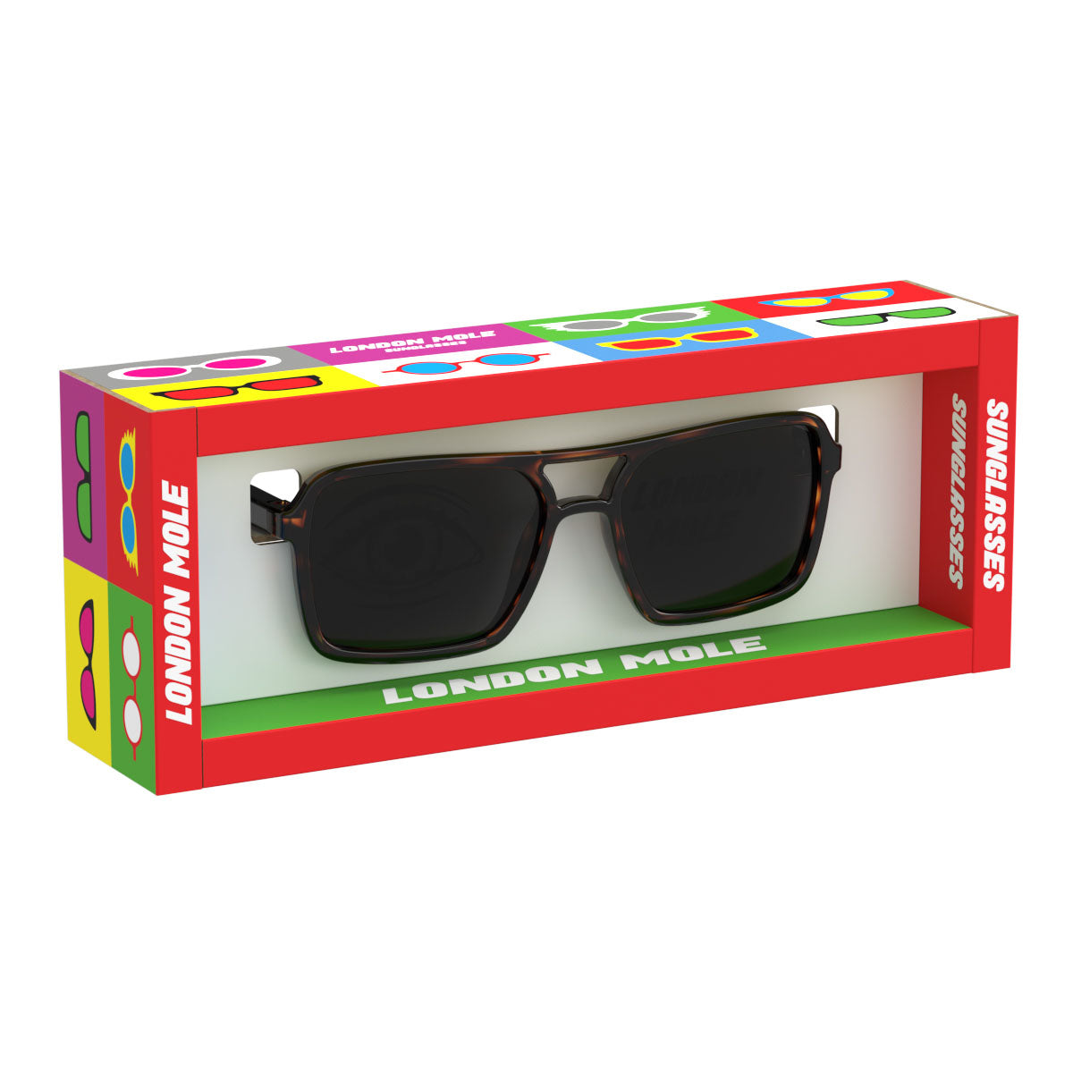 London Mole Spy Sunglasses Gloss Tortoise Shell / Black-5