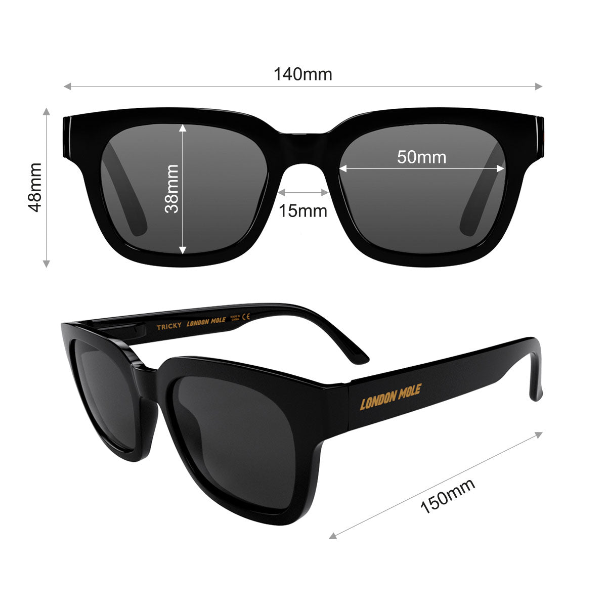 London Mole Tricky Sunglasses Gloss Black / Black-4