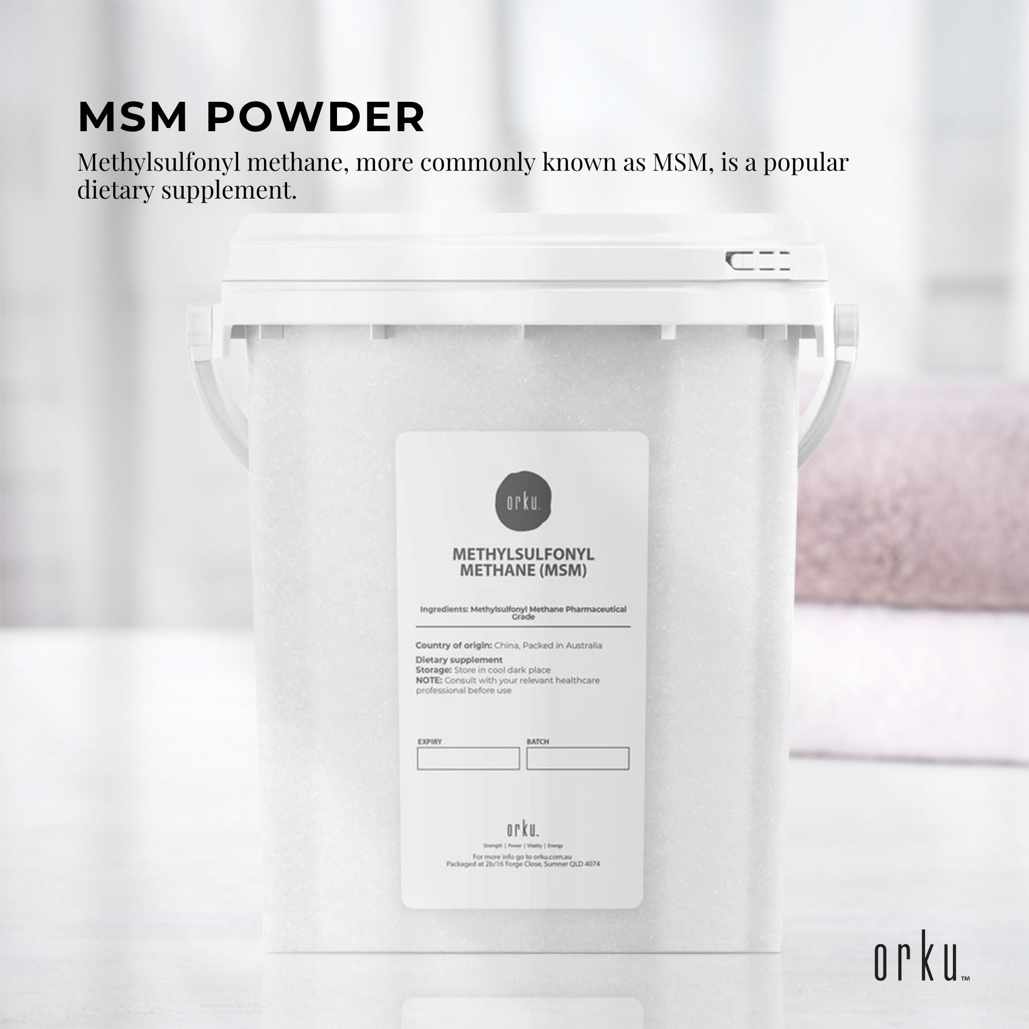 MSM Powder or Crystals Bucket - 99% Pure Methylsulfonylmethane Dimethyl Sulfone-3