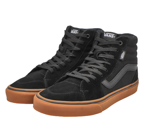 Mens Vans Filmore Hi Black/Gum Hi Top Lace Up Shoes-5