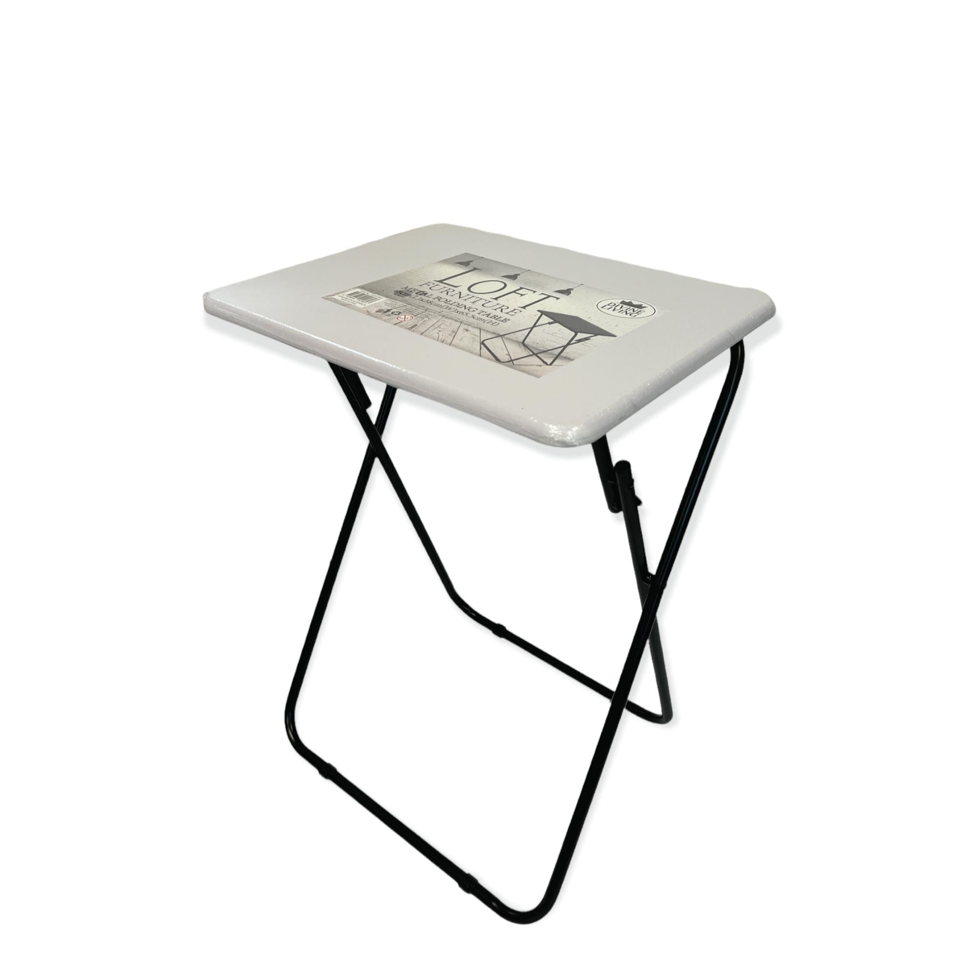 Metal MDF Folding Table Foldable Laptop PC Collapsible Study Desk 48cm x 38cm-2