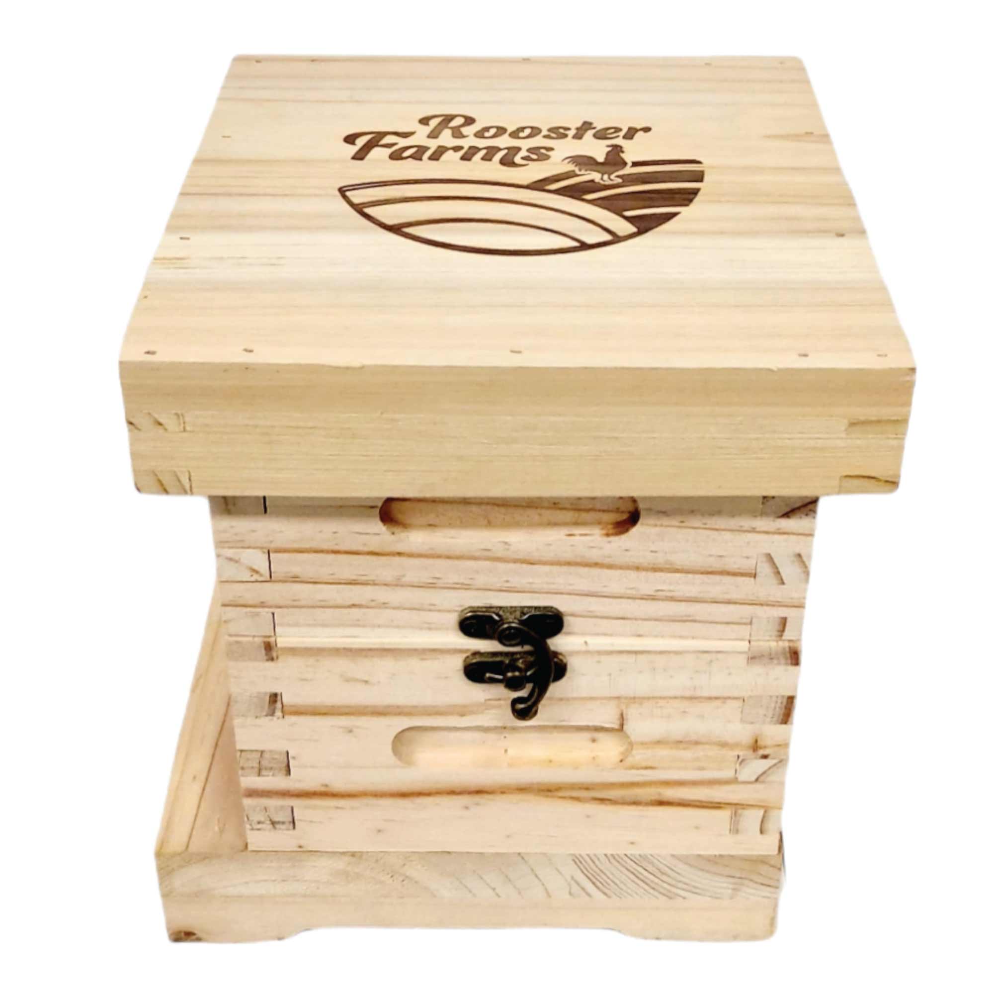 Mini Beehive Box 2 Tier Timber Decor Art Apiarist Gift Jewellery Trinkets Storage-0