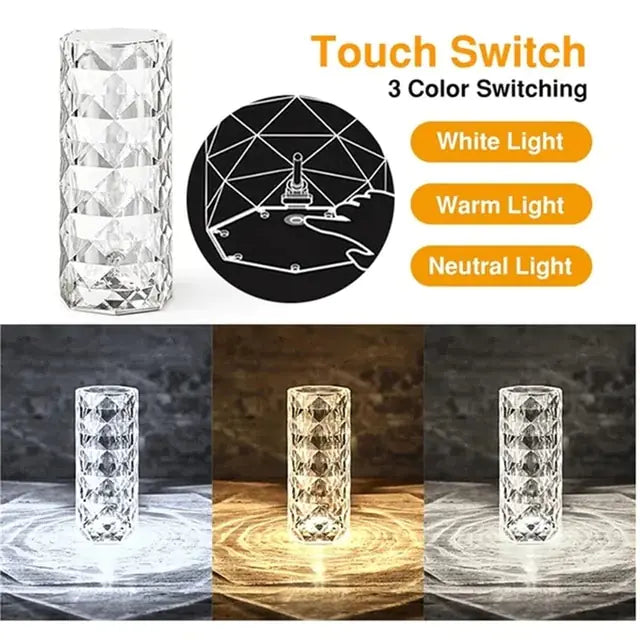 3/16 Colors LED Crystal Table Lamp