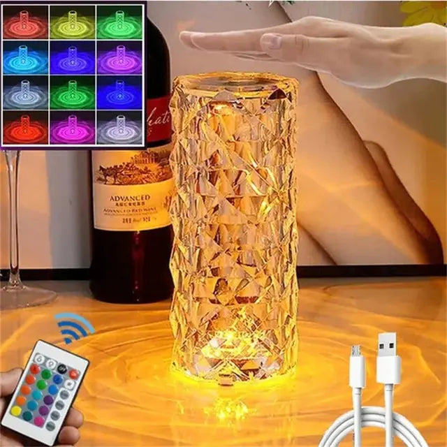 3/16 Colors LED Crystal Table Lamp
