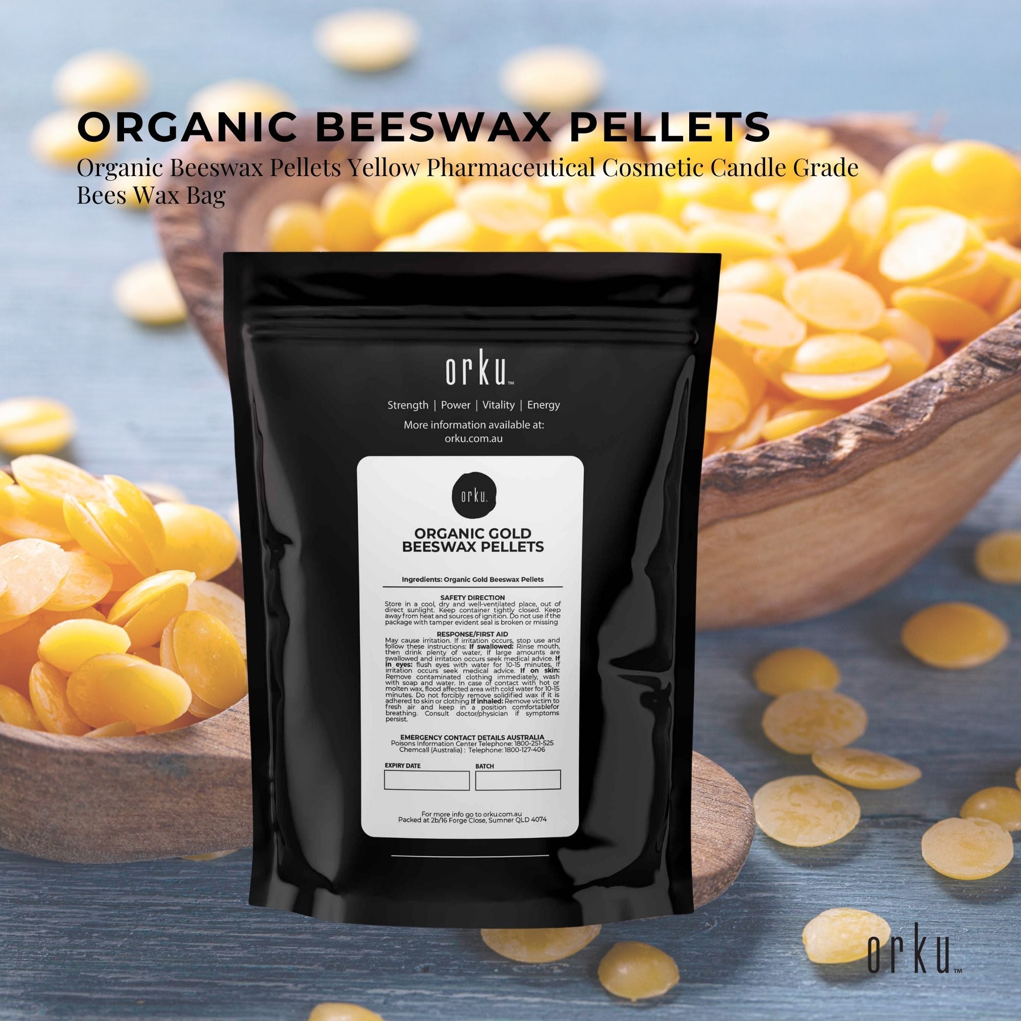 Organic Beeswax Pellets Yellow Pharmaceutical Cosmetic Candle Grade Bees Wax Bag-6