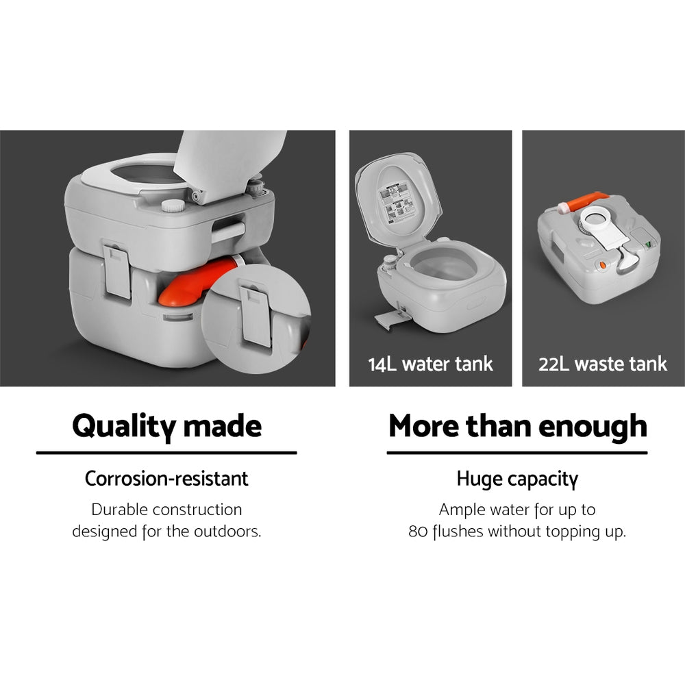 Outdoor Portable Camping Toilet 22L-3