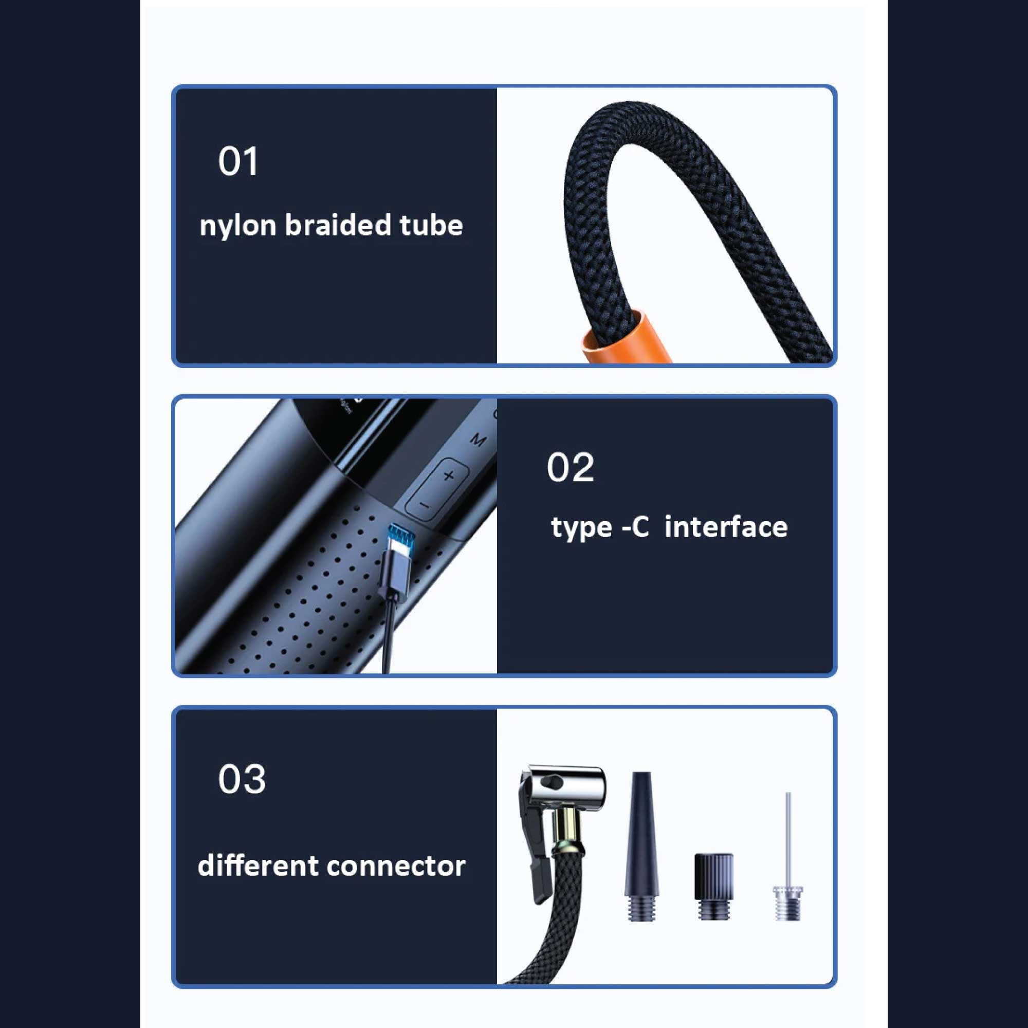 Portable Tyre Inflator - Rechargeable Car Bike Tire Air Pump Compressor-9
