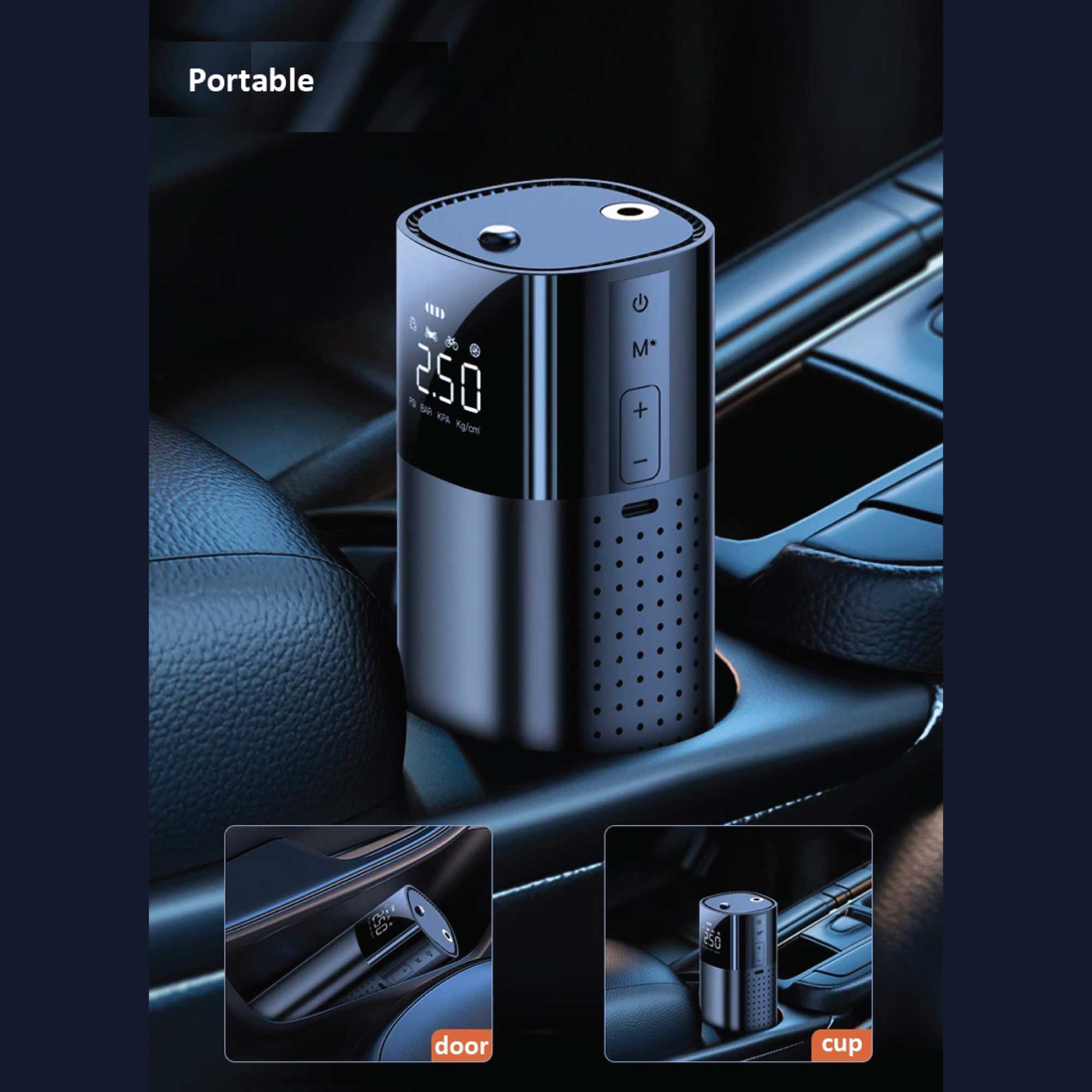 Portable Tyre Inflator - Rechargeable Car Bike Tire Air Pump Compressor-10