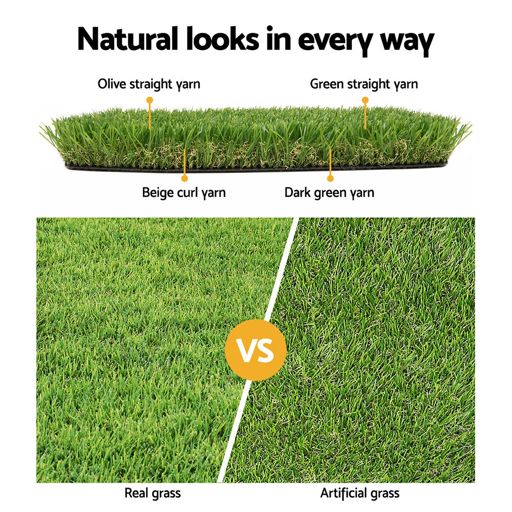 Primeturf Artificial Grass 20mm 1mx10m 10sqm Synthetic Fake Turf Plants Plastic Lawn 4-coloured-4