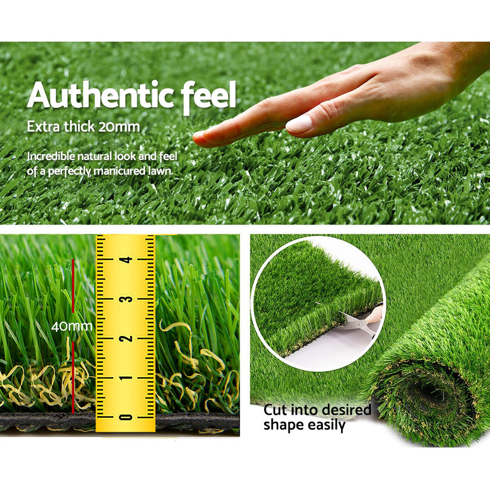 Primeturf Artificial Grass 40mm 2mx5m 10sqm Synthetic Fake Turf Plants Plastic Lawn 4-coloured-6