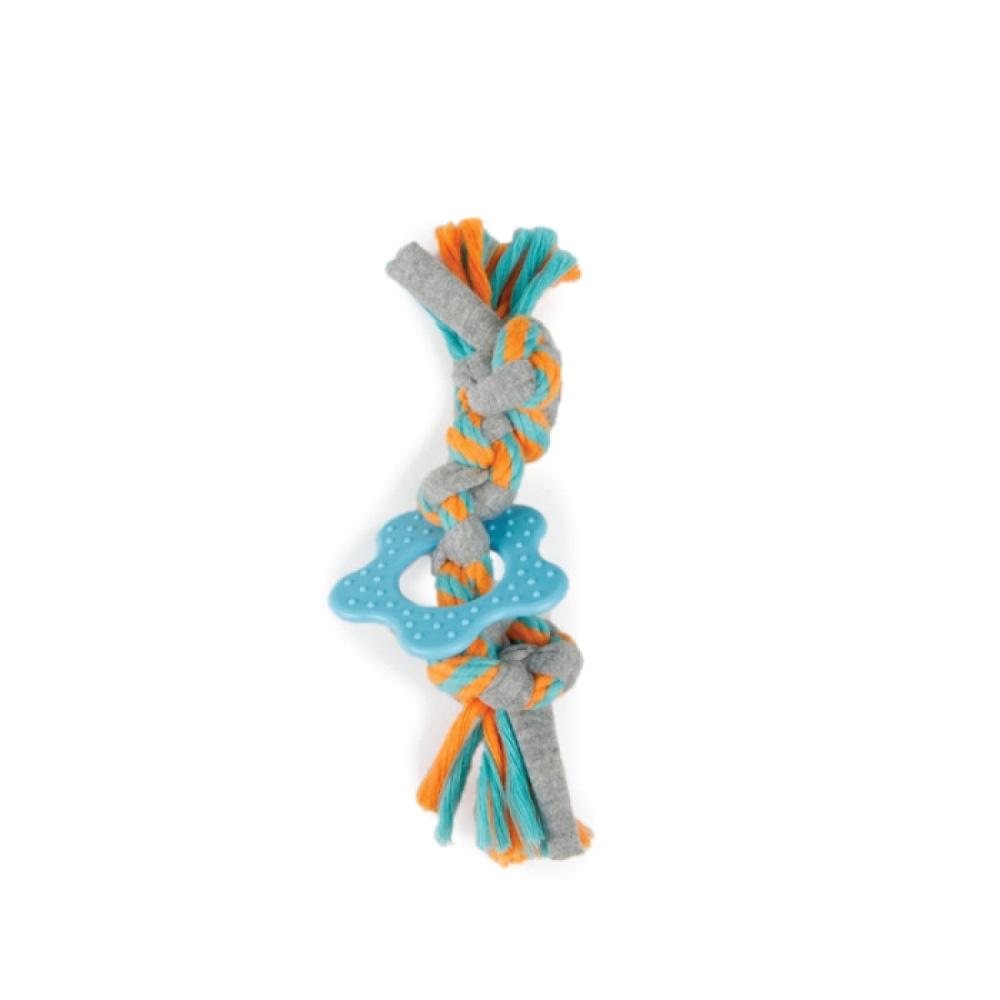 Puppy Multi Chew Rope Ring Toy - Dog Knotted Braided Cotton Teething Play AFP-1