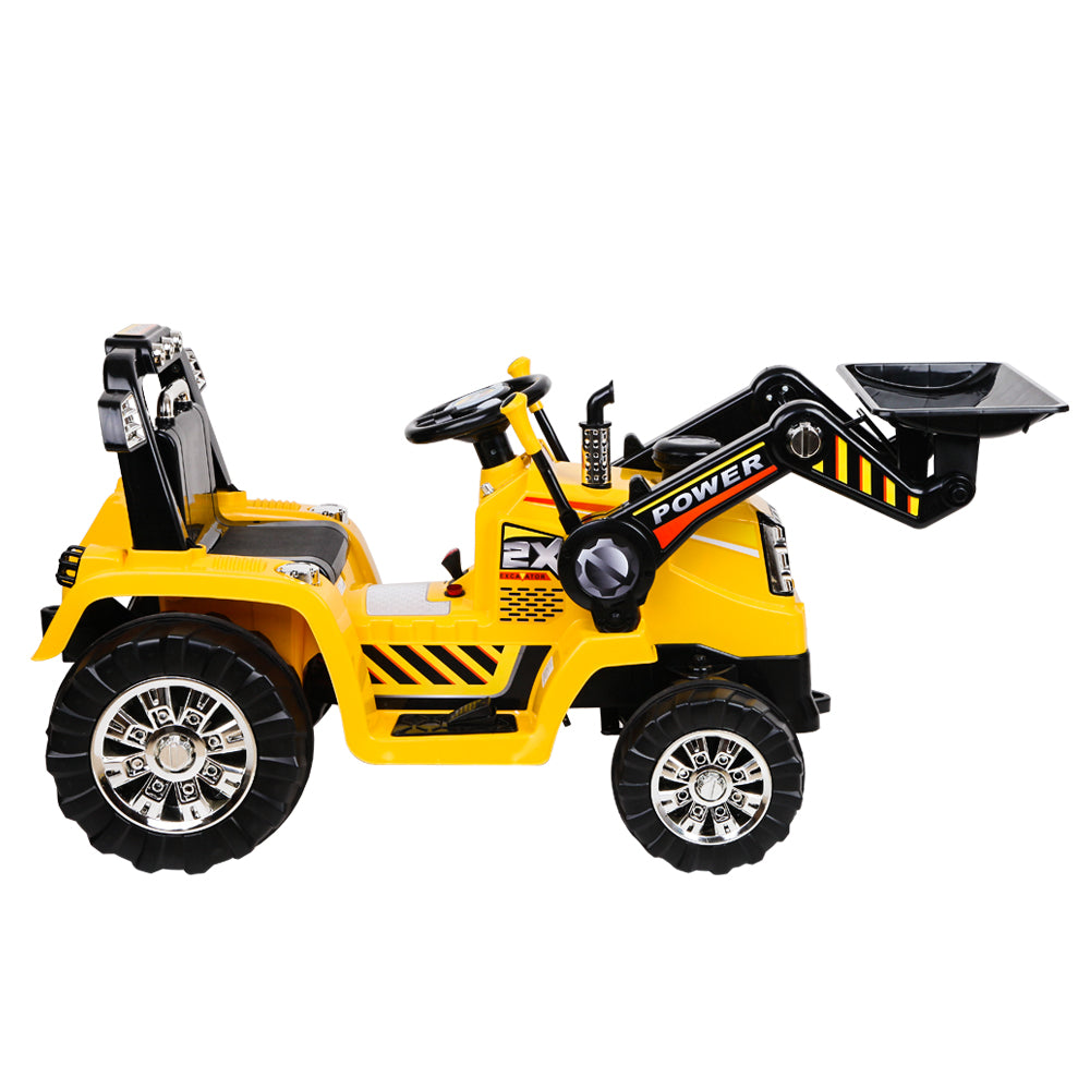 Rigo Kids Ride On Bulldozer Digger Electric Car Yellow-3