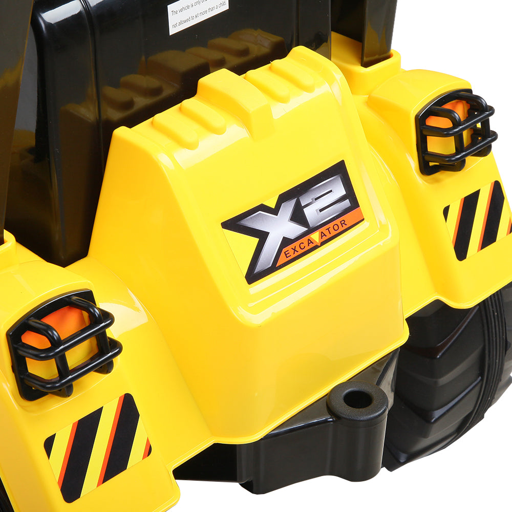 Rigo Kids Ride On Bulldozer Digger Electric Car Yellow-5
