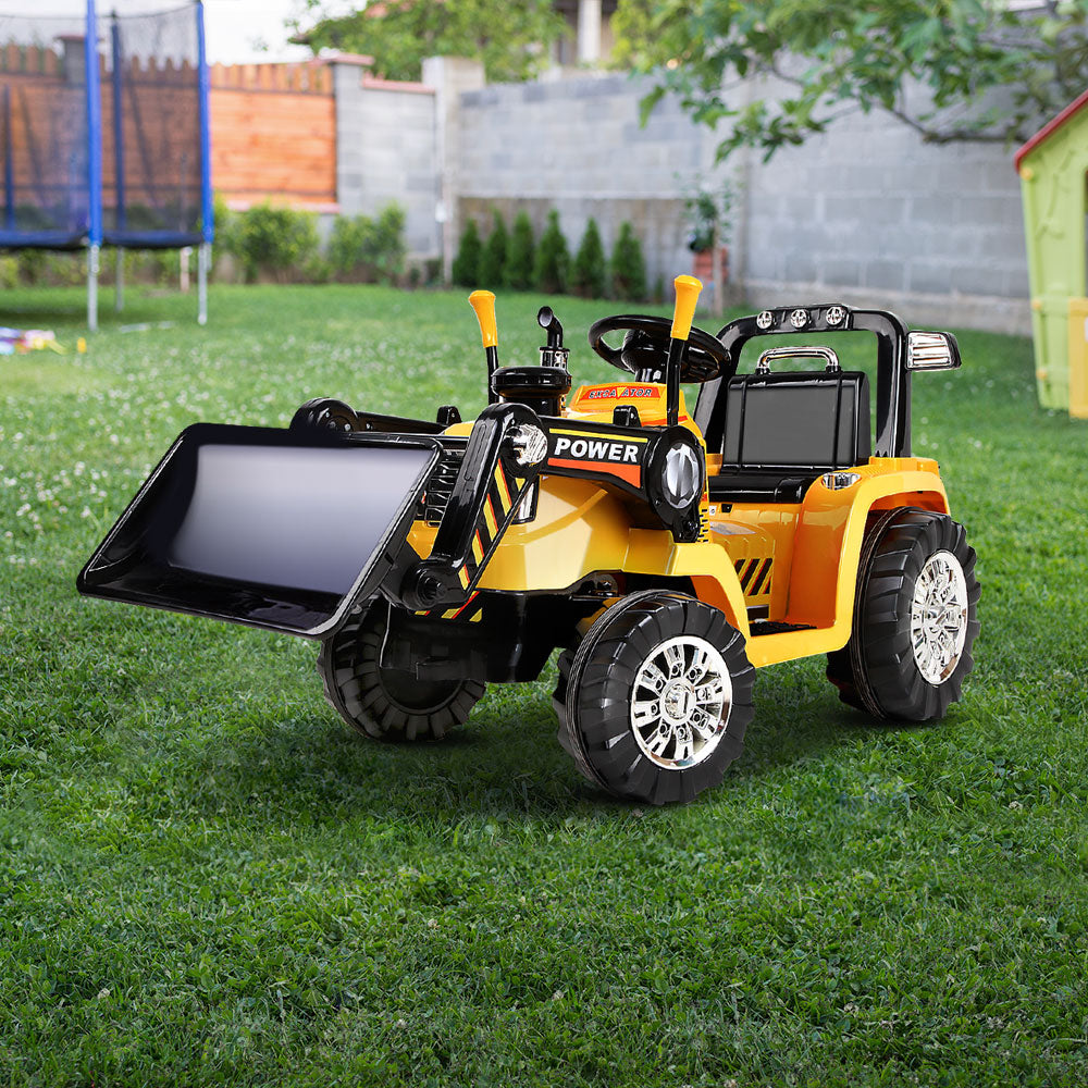 Rigo Kids Ride On Bulldozer Digger Electric Car Yellow-7