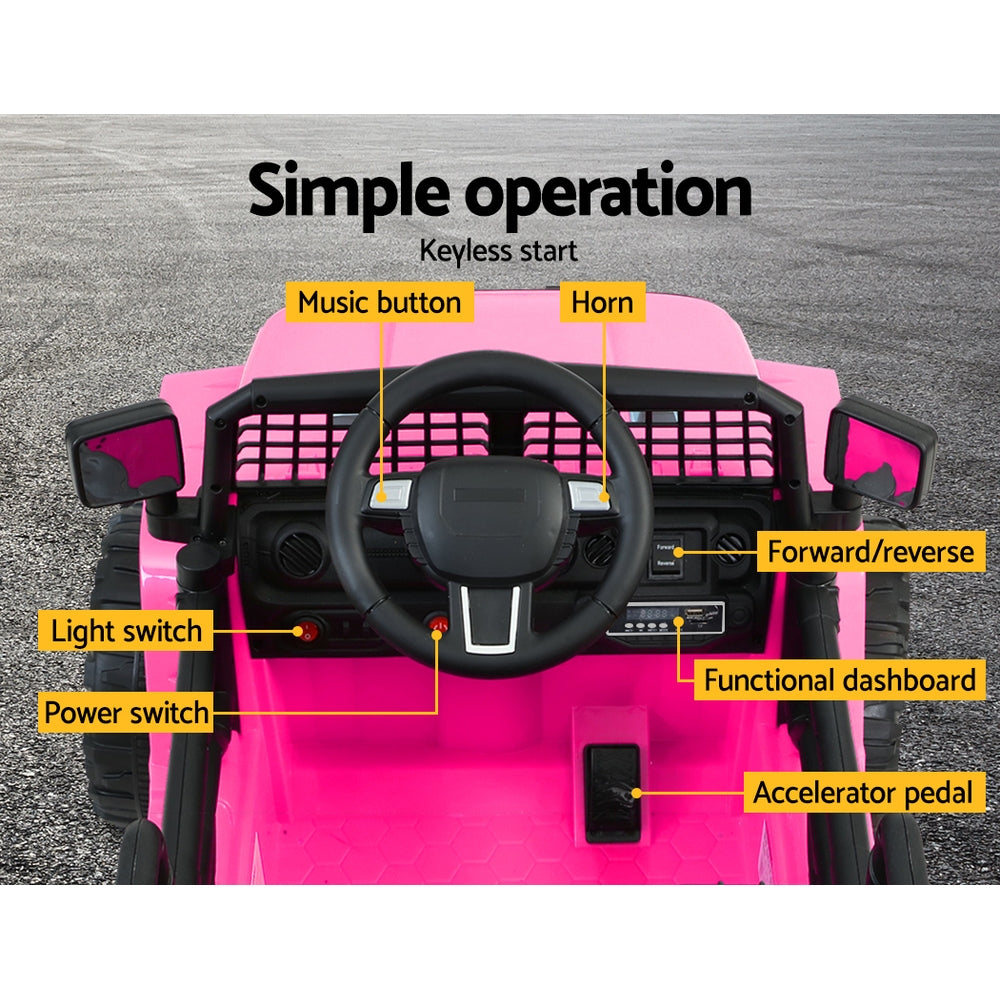Rigo Kids Ride On Car Electric 12V Car Toys Jeep Battery Remote Control Pink-6