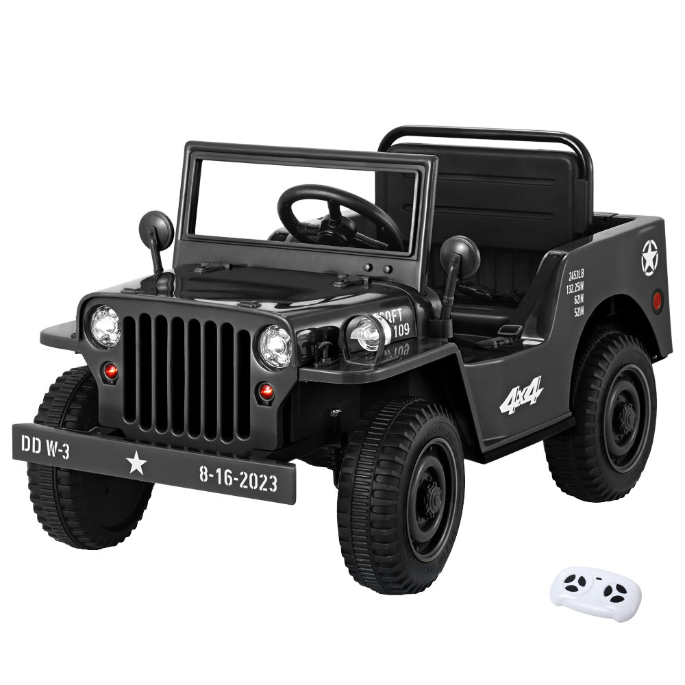 Rigo Kids Ride On Car Off Road Military Toy Cars 12V Black-0