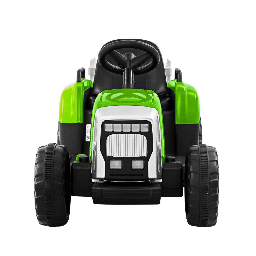 Rigo Ride On Car Tractor Trailer Toy Kids Electric Cars 12V Battery Green-3