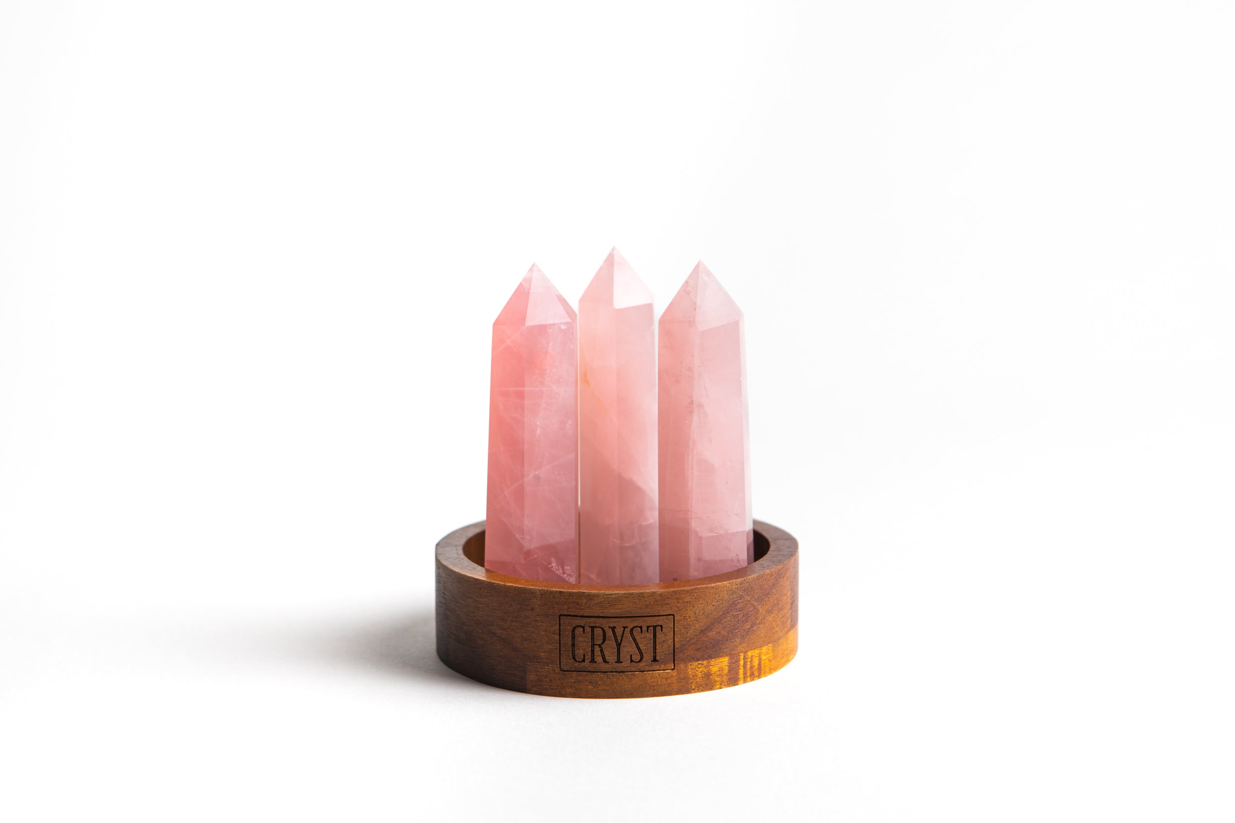 Rose Quartz Crystal Trio-2