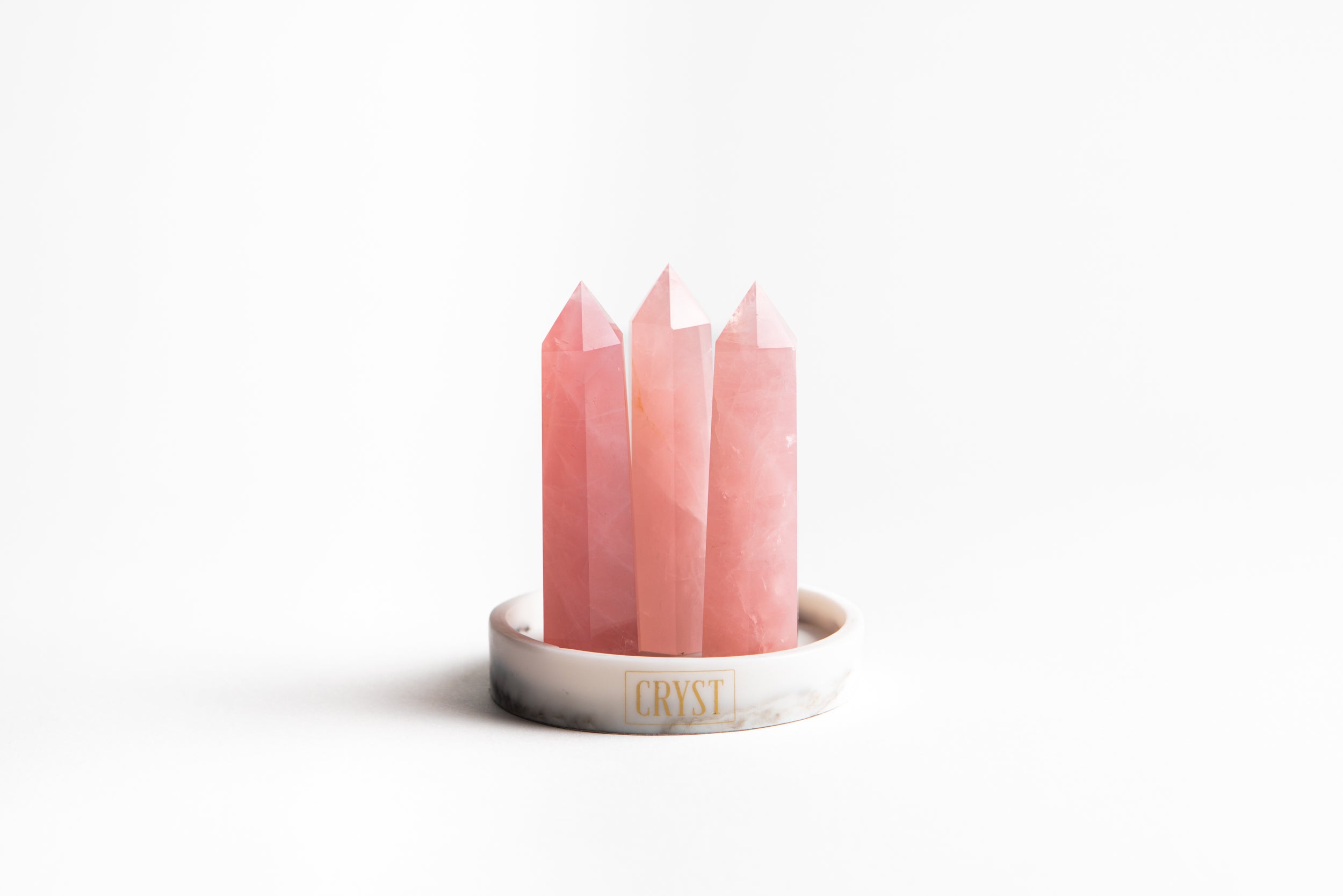 Rose Quartz Crystal Trio-3