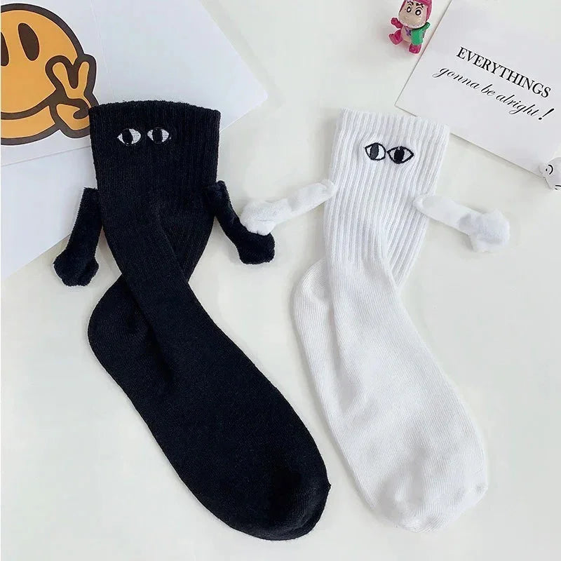 Hand In Hand Magnetic Holding Hands Socks Mid-tube Magnetic Three-dimensional Doll Socks Magnetic Holding Hands Socks