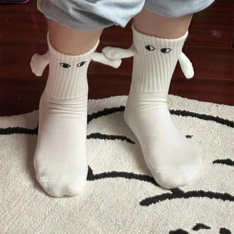 Hand In Hand Magnetic Holding Hands Socks Mid-tube Magnetic Three-dimensional Doll Socks Magnetic Holding Hands Socks