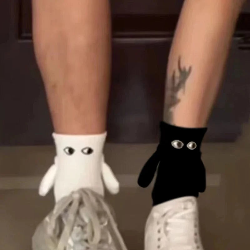 Hand In Hand Magnetic Holding Hands Socks Mid-tube Magnetic Three-dimensional Doll Socks Magnetic Holding Hands Socks