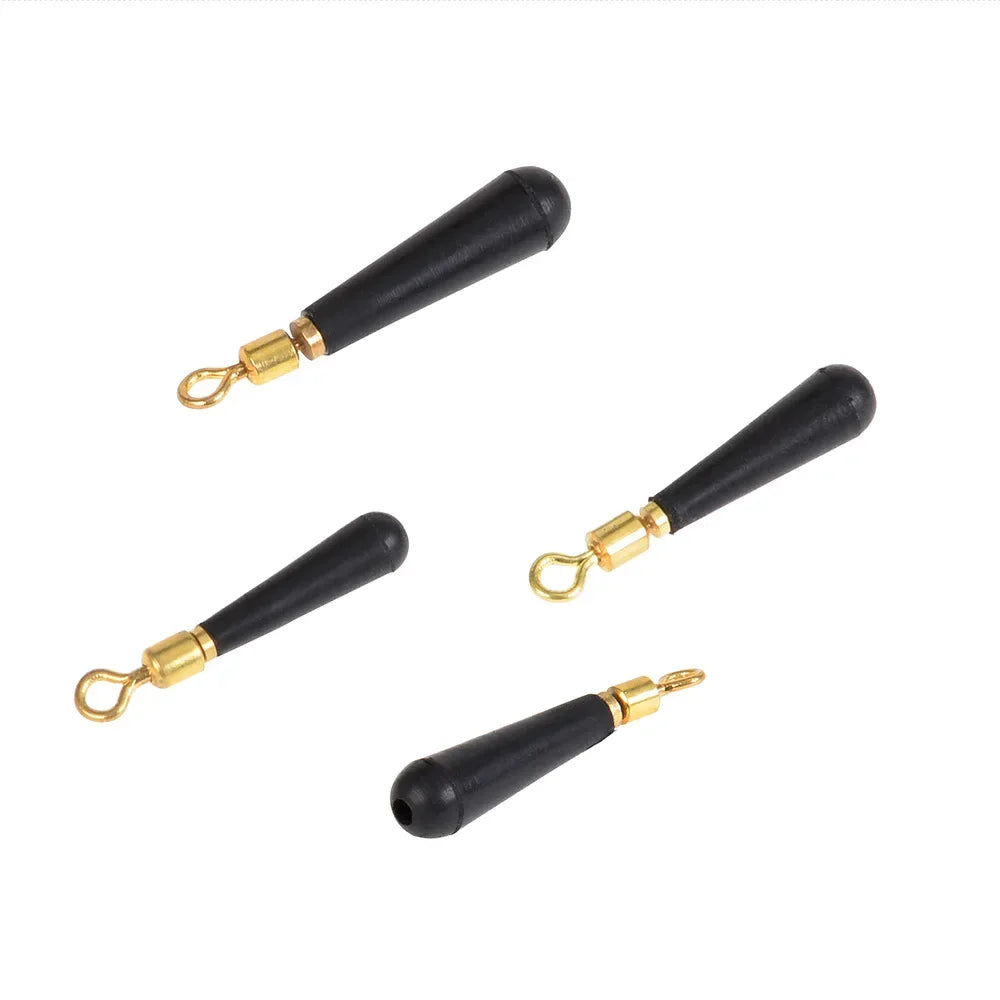20pcs/Lot 360° Rotation Drift Fishing Float Rubber Copper Head Fishing Gear Block Bobber Buoy Float Seat Rest Accessories Tackle
