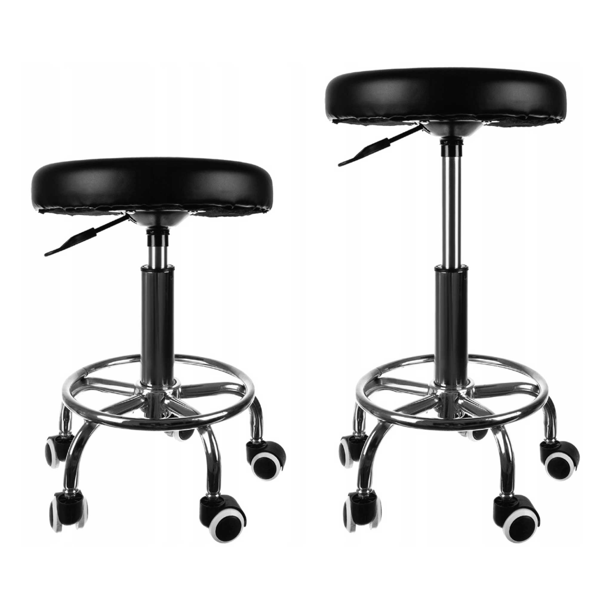 Salon Stool - Adjustable Swivel Chair with Footrest Pedicure Beauty Hairdressing-2