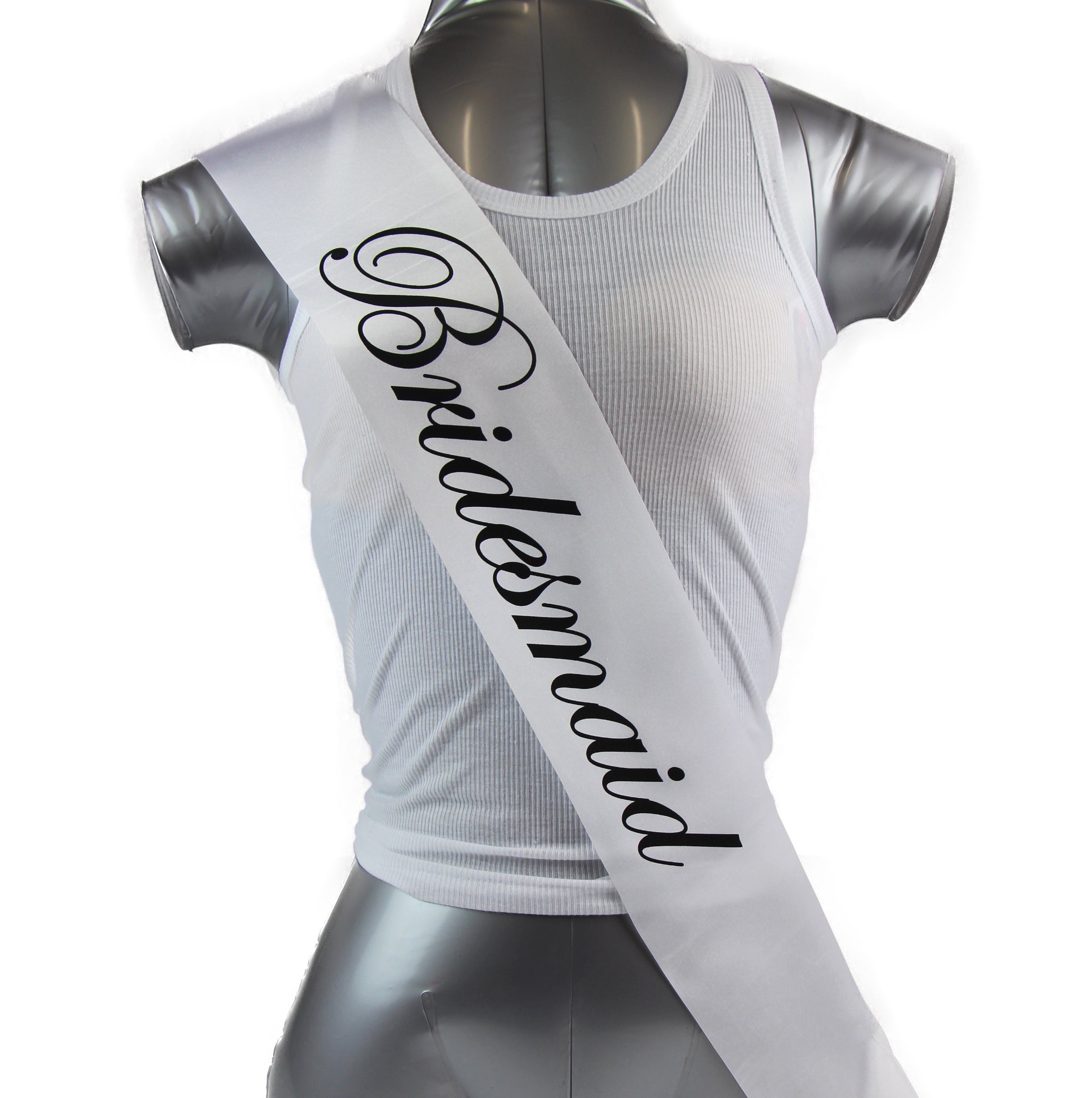 Sashes Hens Night Party White/Black - Bridesmaid-0