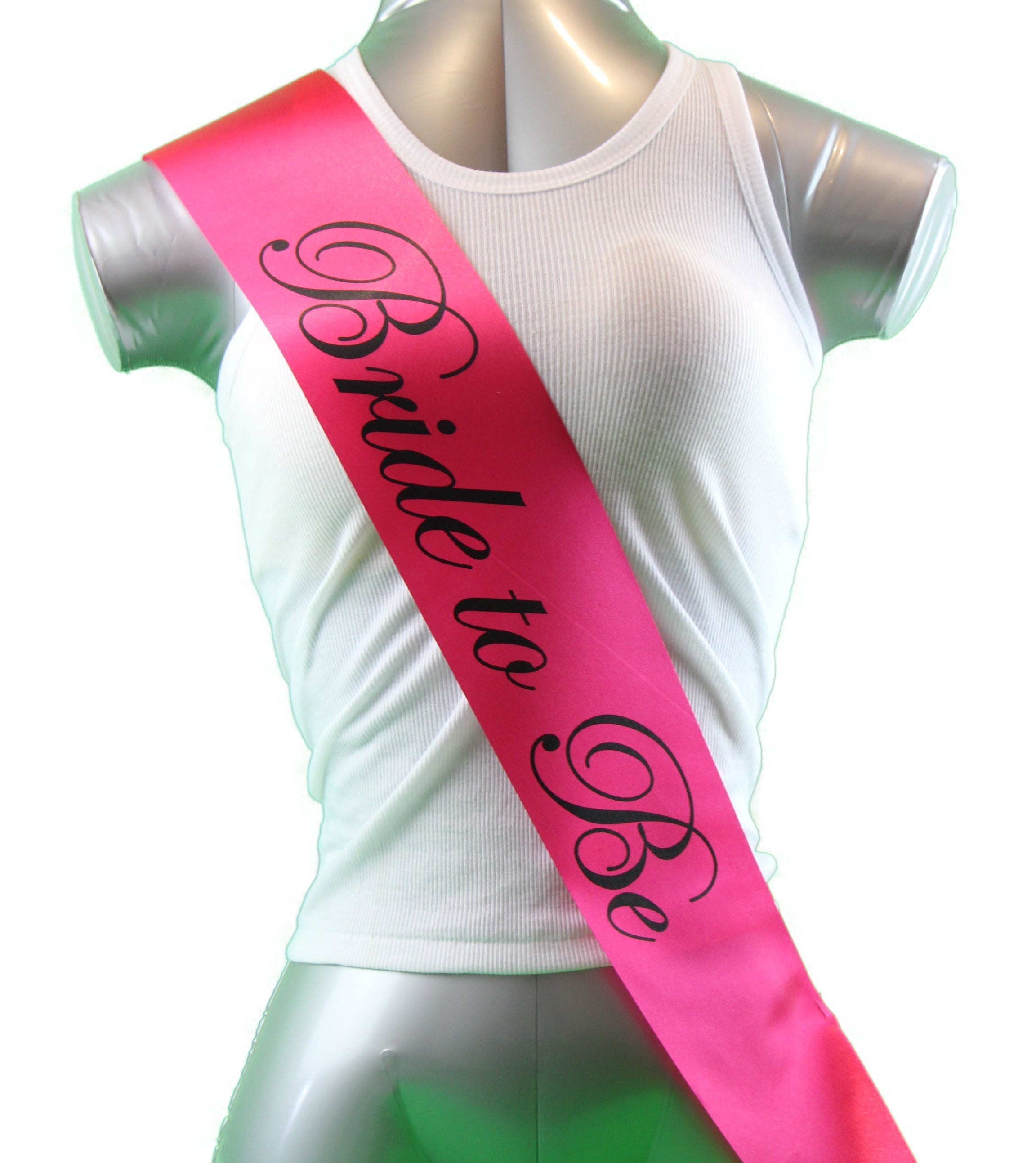 Sashes Hens Sash Party Hot Pink/Black - Bride To Be-0
