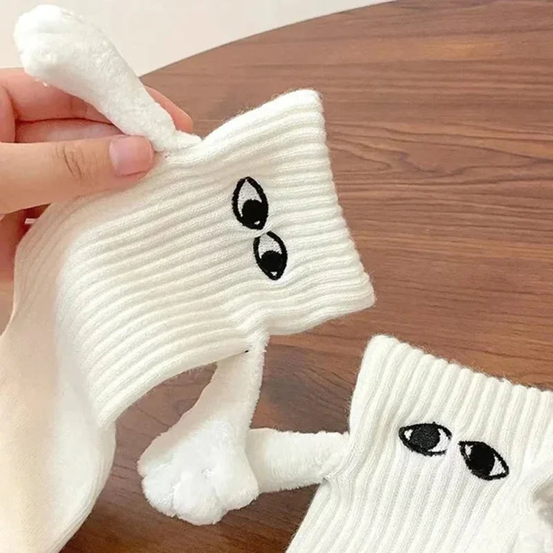 Hand In Hand Magnetic Holding Hands Socks Mid-tube Magnetic Three-dimensional Doll Socks Magnetic Holding Hands Socks