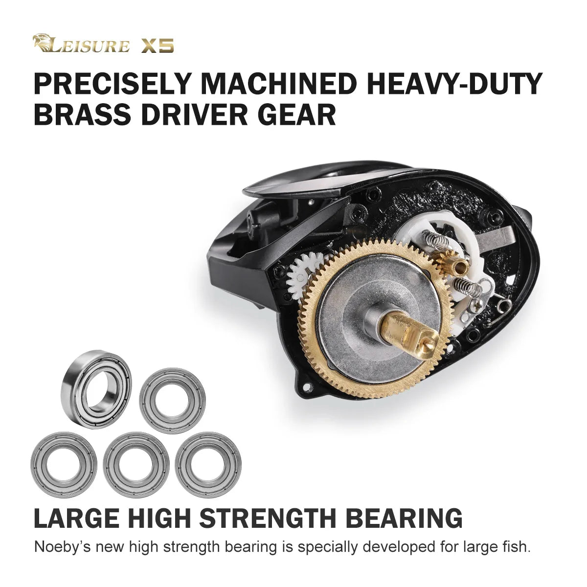 Noeby Baitcasting Reel 15kg Max Drag 6.4:1 Gear Ratio Large Capacity Carbon Stainless Aluminum Long Casting Pike Fishing Reels