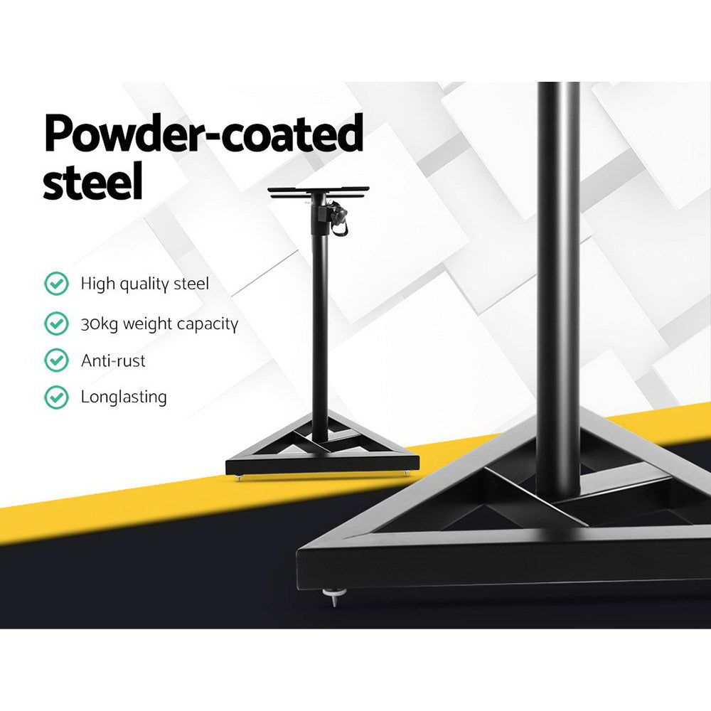 Set of 2 120CM Surround Sound Speaker Stand - Black-3