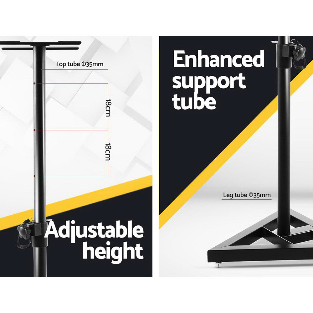 Set of 2 120CM Surround Sound Speaker Stand - Black-4