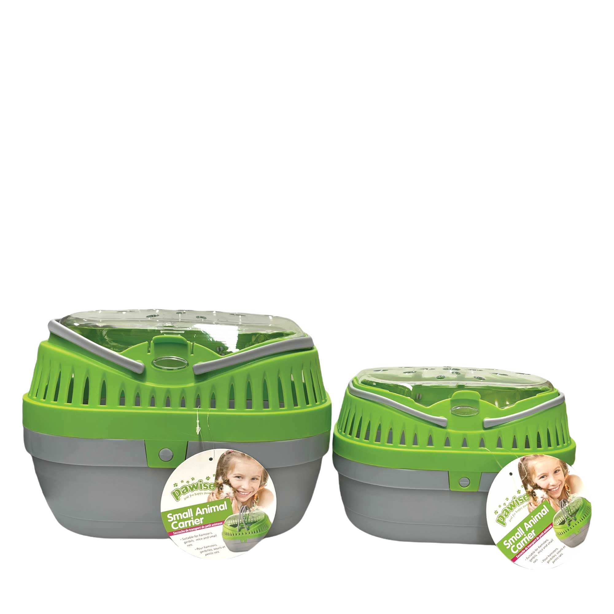 Small Pet Carrier Green Plastic Guinea Pig Mouse Hamster Rat Animal Travel Cage-0