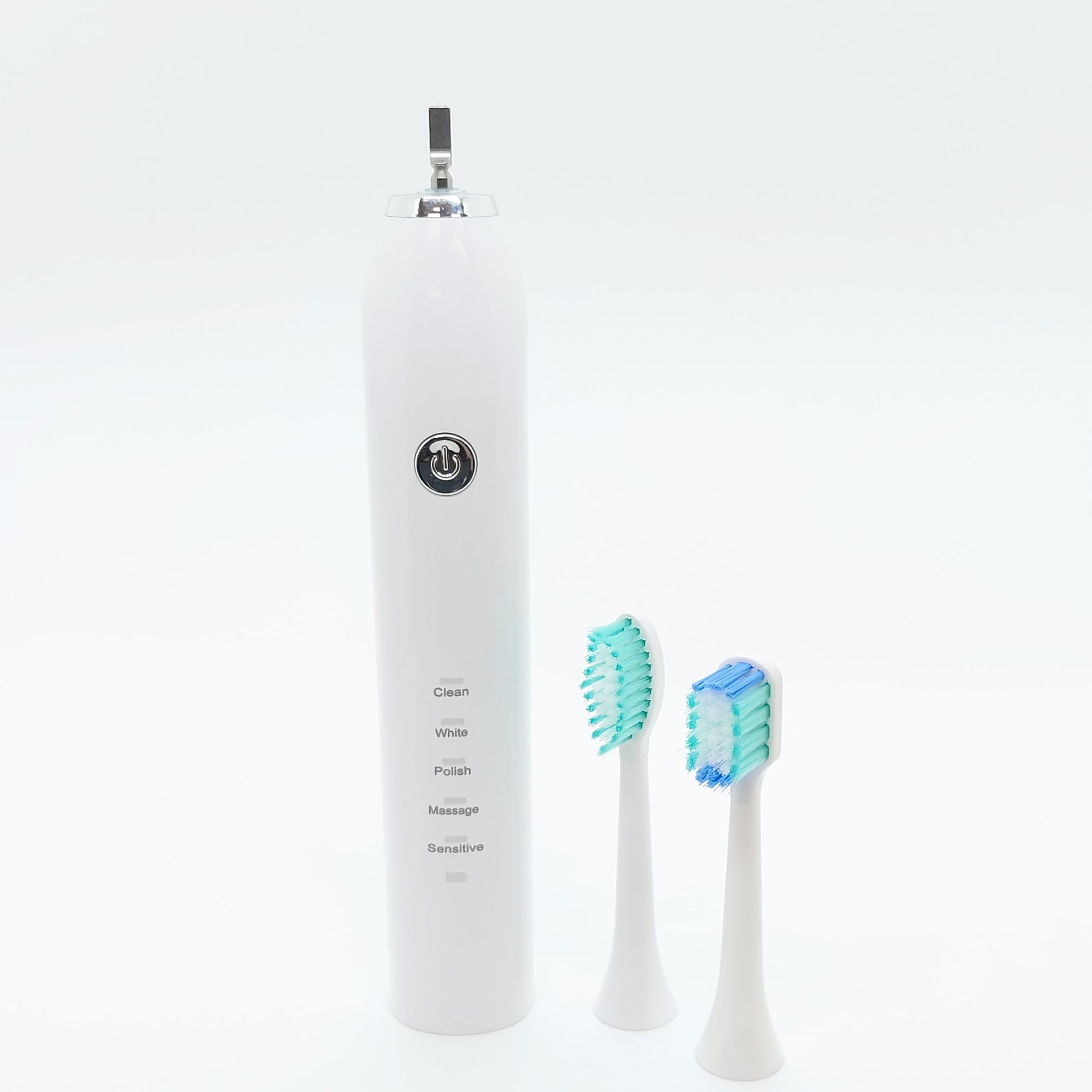 Sonic Electric Toothbrush White USB Wireless Charging Smart 5 Modes 2 Heads Case-2