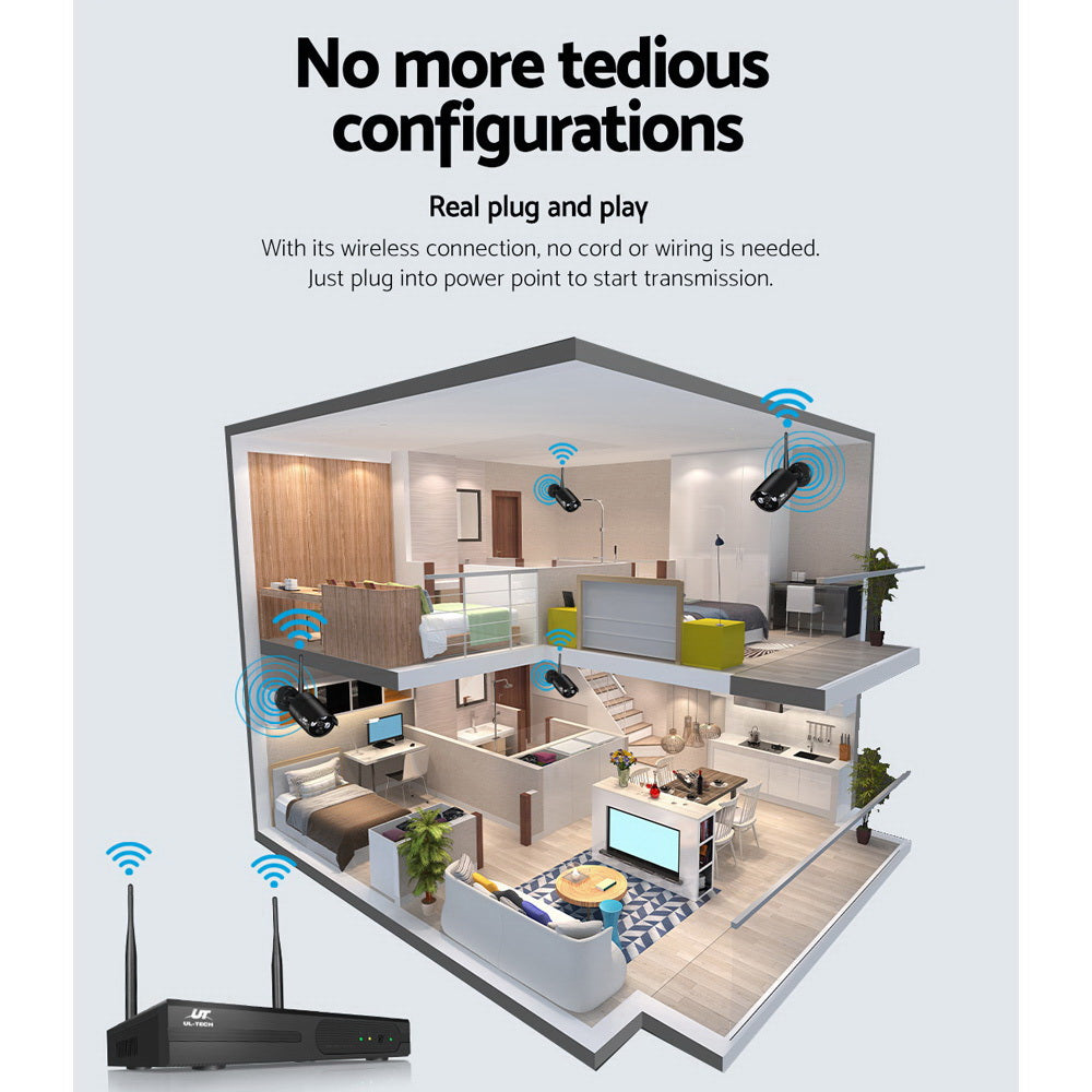 UL-TECH 3MP 8CH Wireless Security Camera NVR Video-4